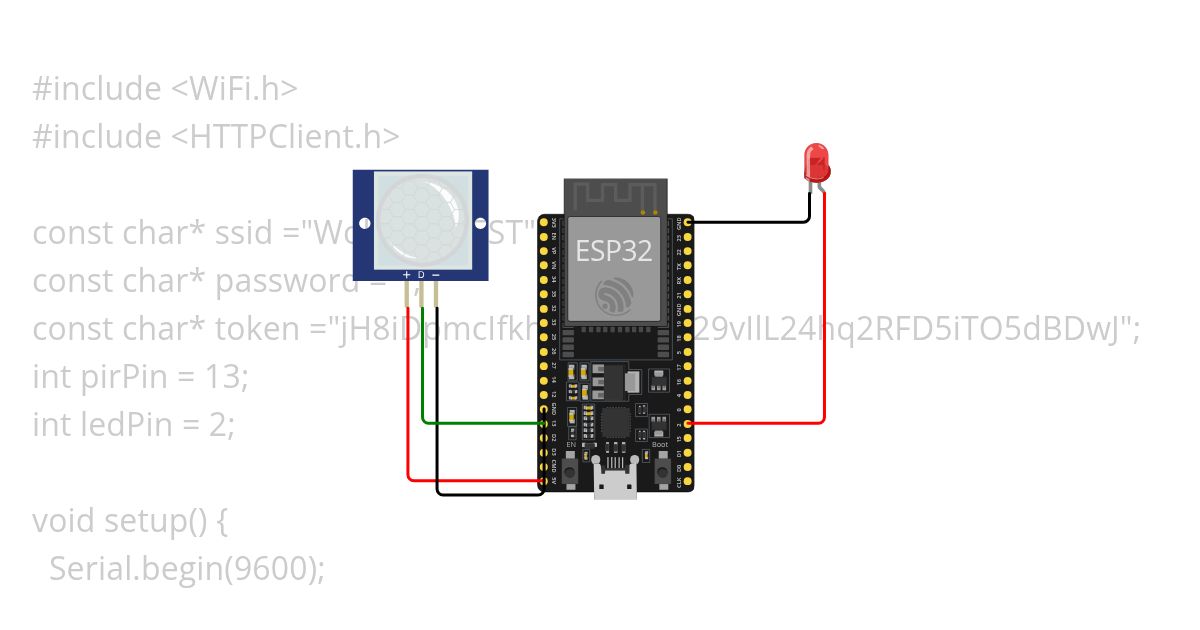 ESP32 PIR TO LINE NOTIFY  simulation