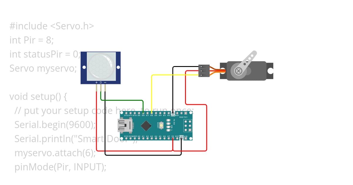 Sensor Gerak Pintu Otomatis simulation