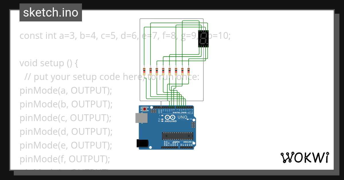 seven segment - Wokwi ESP32, STM32, Arduino Simulator