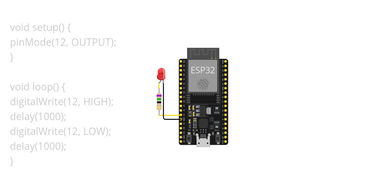 Blink LED ESP32 simulation