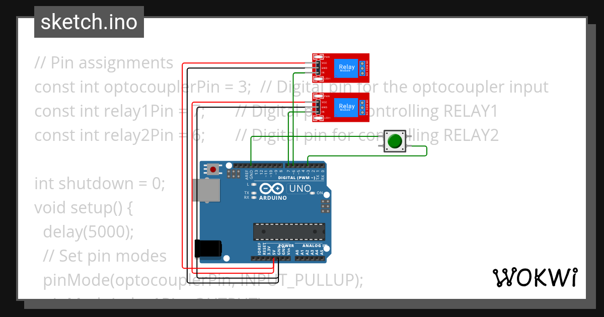 relays_with_OptoCoupler Wokwi ESP32, STM32, Arduino Simulator