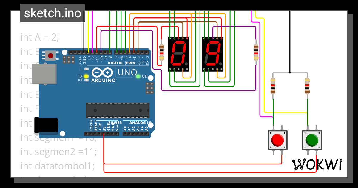 Pratikum 3 Seven Segment With Dp Wokwi Esp32 Stm32 Ar 1097