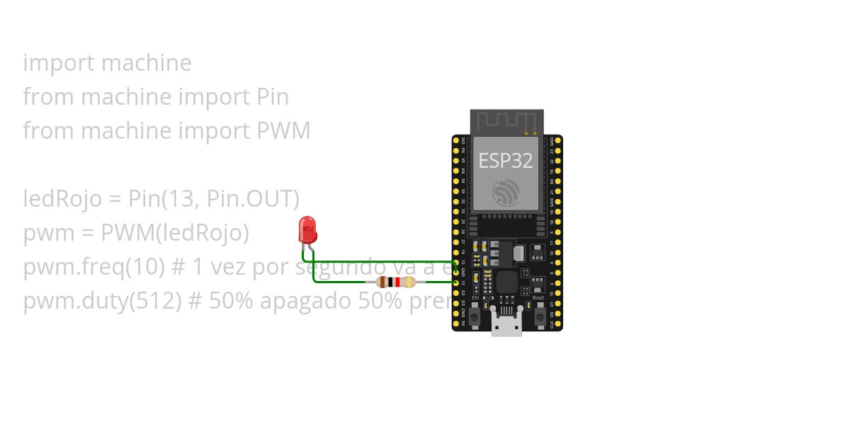 LED CON DUTY CICLE simulation