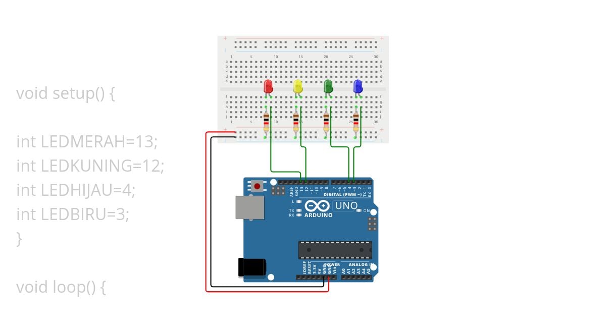 4 lampu nyala bergantian simulation