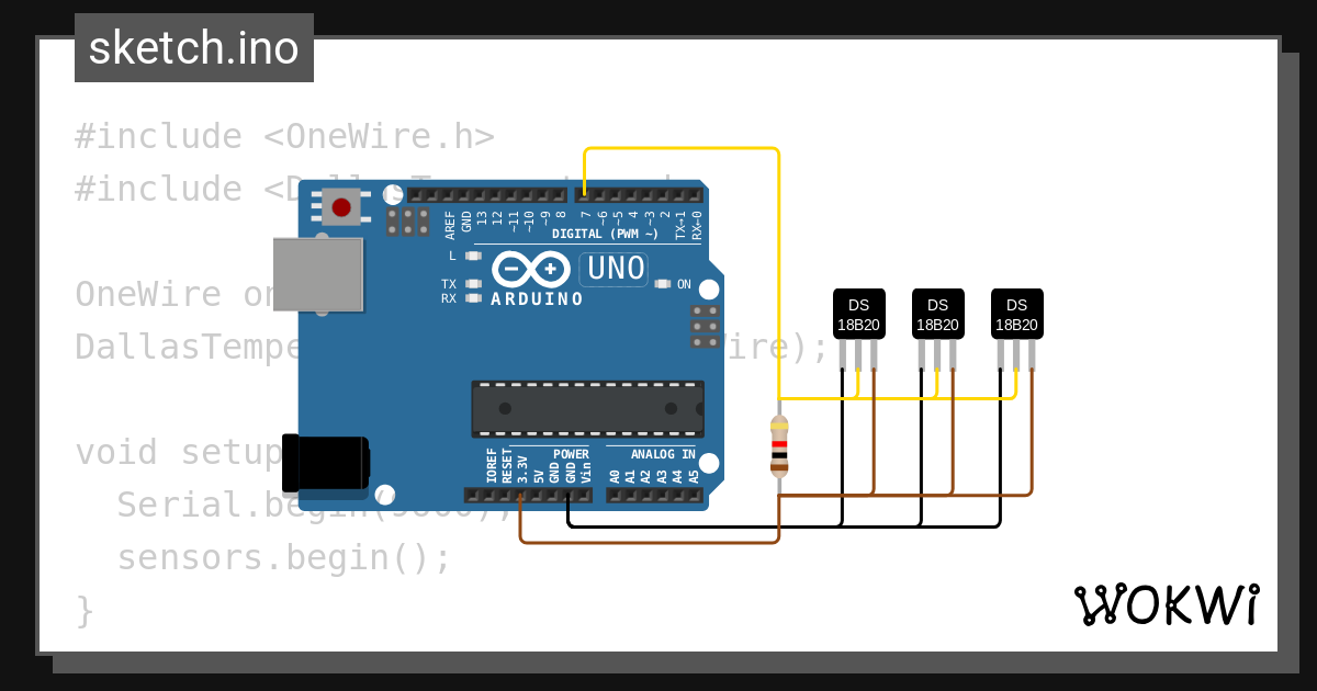 lab-10-DS18B20 - Wokwi ESP32, STM32, Arduino Simulator