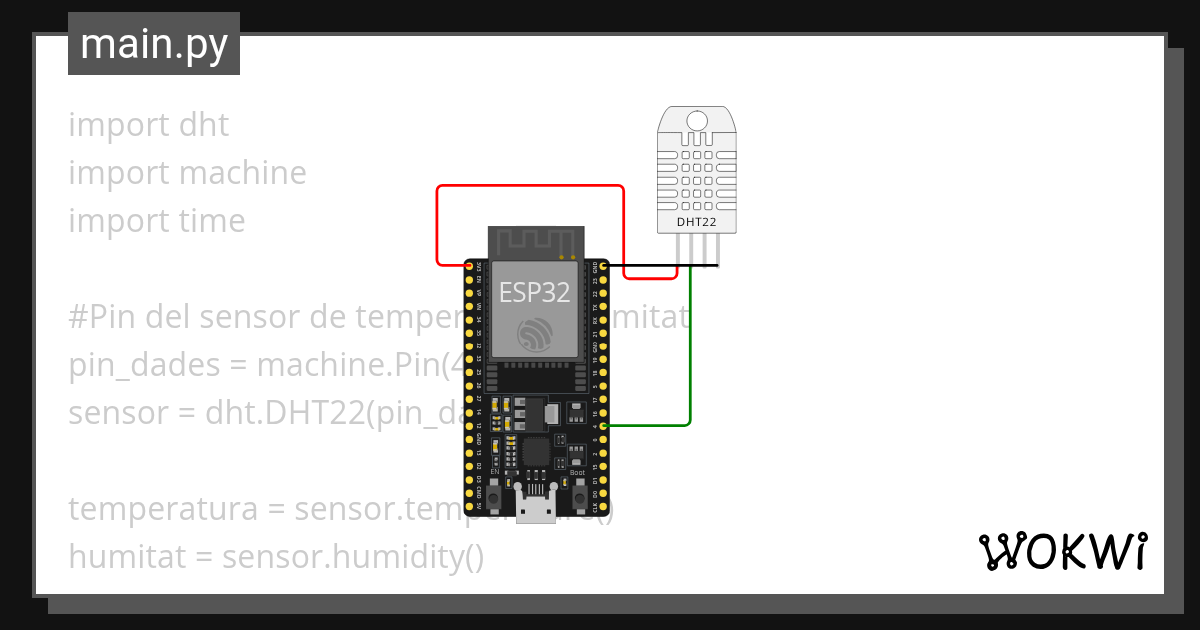 Practica 2b Sensor Humitat i Temperatura - Wokwi ESP32, STM32, Arduino ...