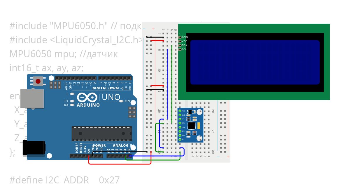 Inclinometer 20x4 simulation