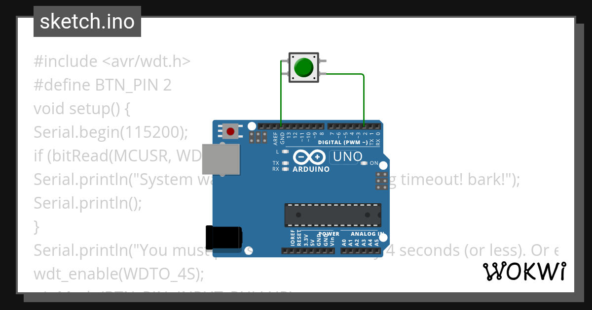 Write an embedded C program for Watchdog Timer Wokwi ESP32, STM32