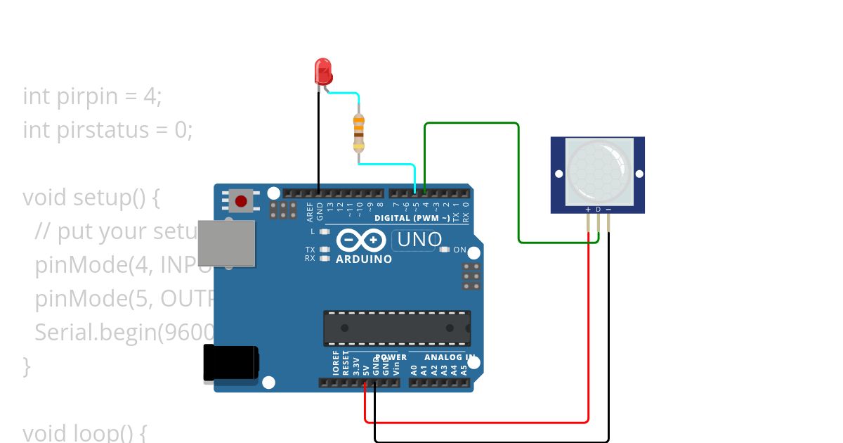 Sensor Gerak Lampu Otomatis simulation