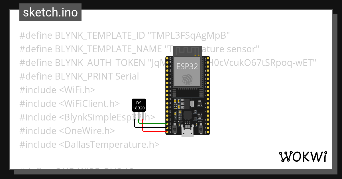 Temperature sensor - Wokwi ESP32, STM32, Arduino Simulator