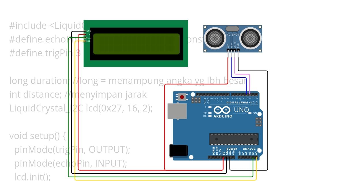 sensor + lcd simulation