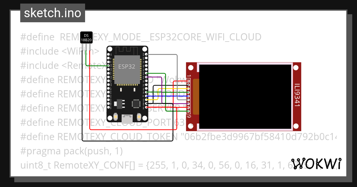 ESP32 RemoteXY Wokwi ESP32, STM32, Arduino Simulator