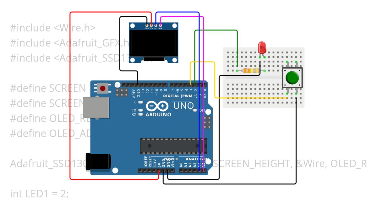 Reflex Game SSD1306 - Miletic simulation
