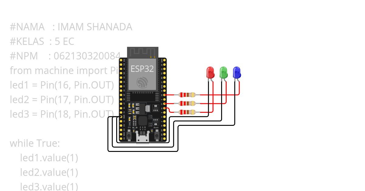 Menyalakan beberapa LED simulation