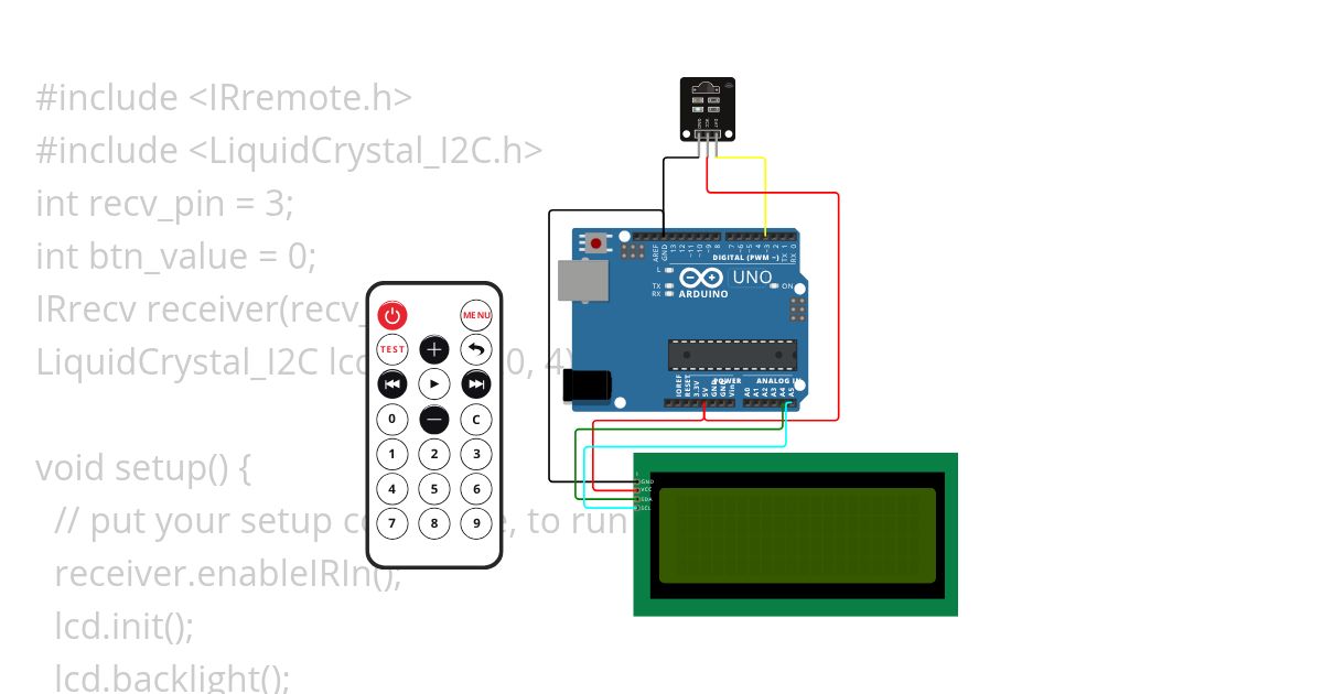 LCD and IR Remote - Project 288 simulation