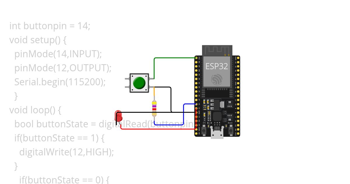 LED with Pushbutton simulation