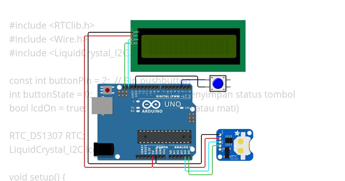 Jam Digital using LCD simulation