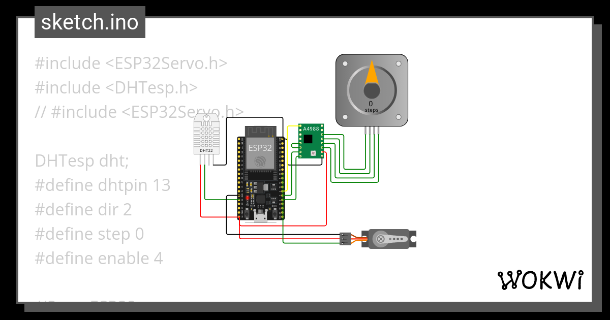 Dht22 And Stepper Motor Wokwi Esp32 Stm32 Arduino Simulator