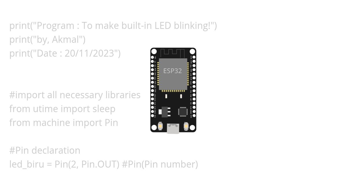 Built in LED blinking simulation