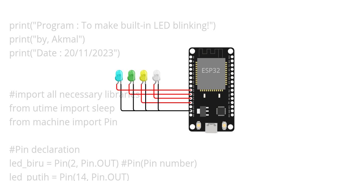 External LED Blinking simulation