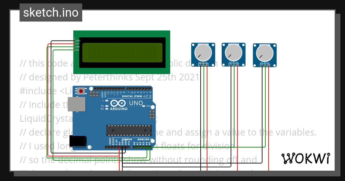 Rotary calculator Wokwi ESP32, STM32, Arduino Simulator