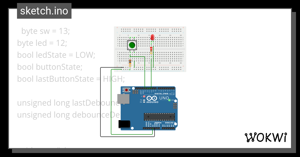 debounce switch arduino code - Wokwi ESP32, STM32, Arduino Simulator