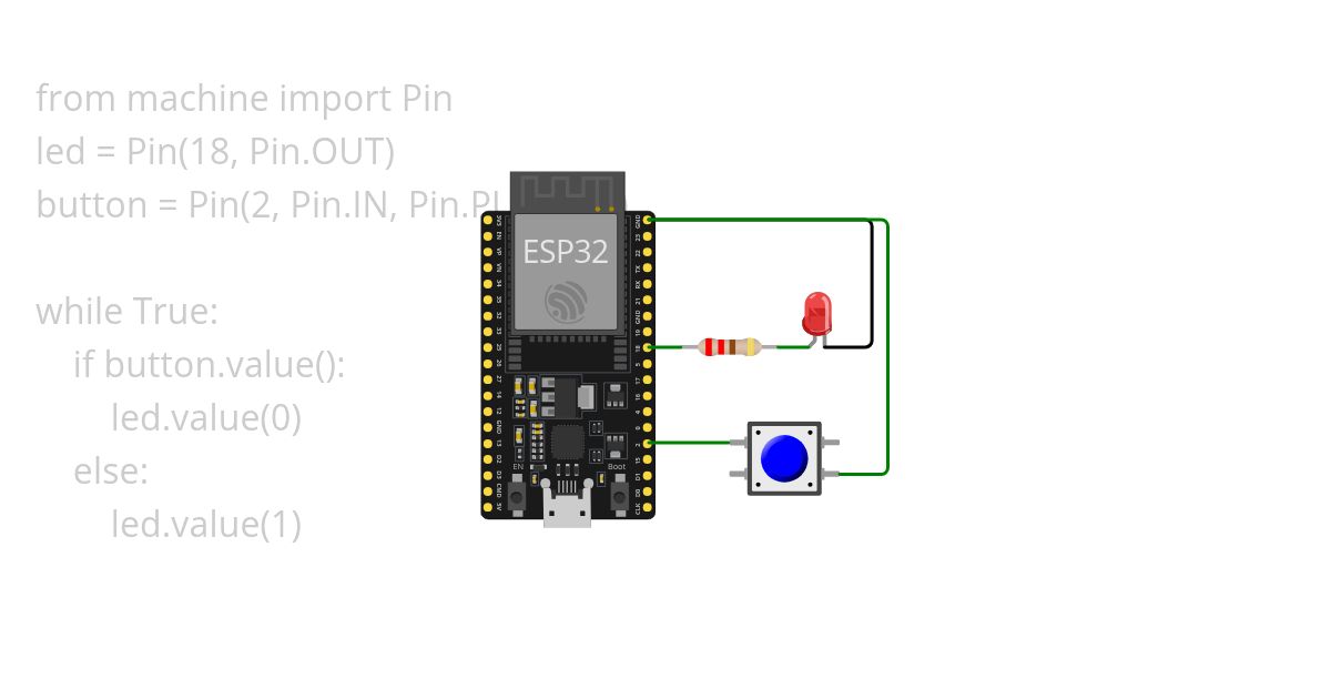 push button led simulation