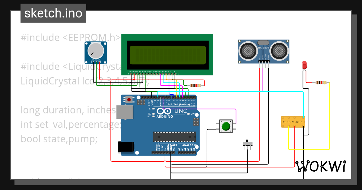 Automatic motor on off Copy Wokwi ESP32, STM32, Arduino Simulator