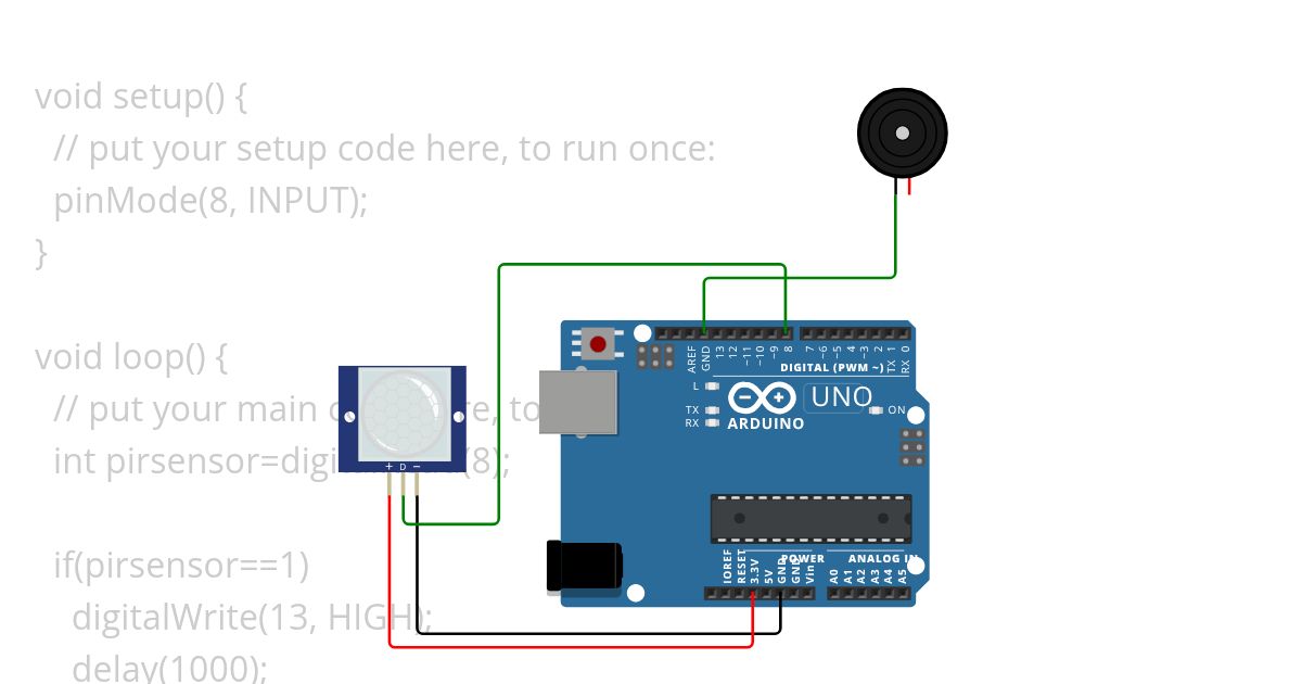 PIR Motion Sensor simulation