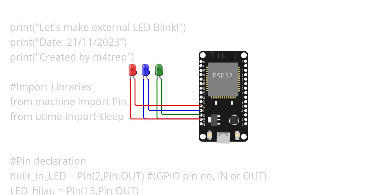External LED blinking simulation