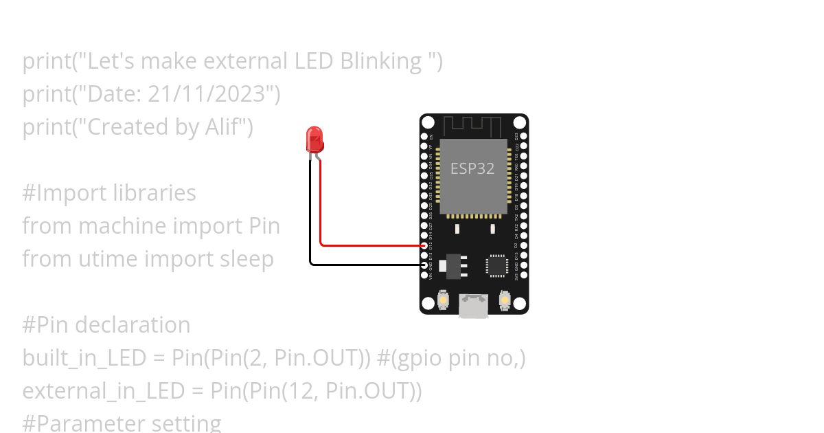 External LED Blinking simulation