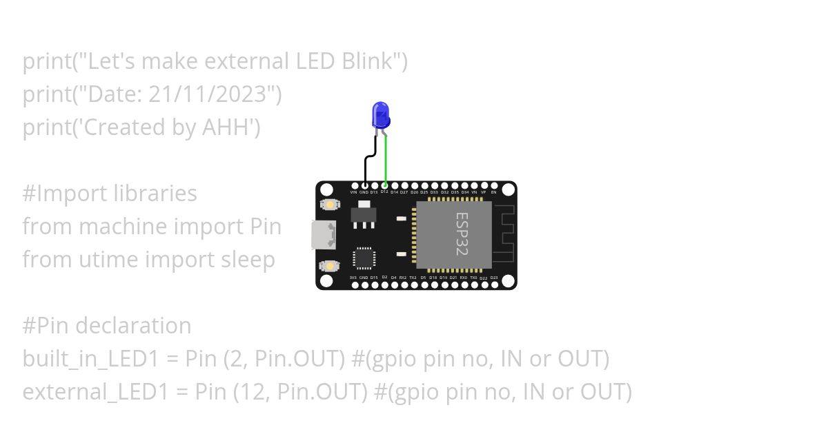 External LED Blingking simulation