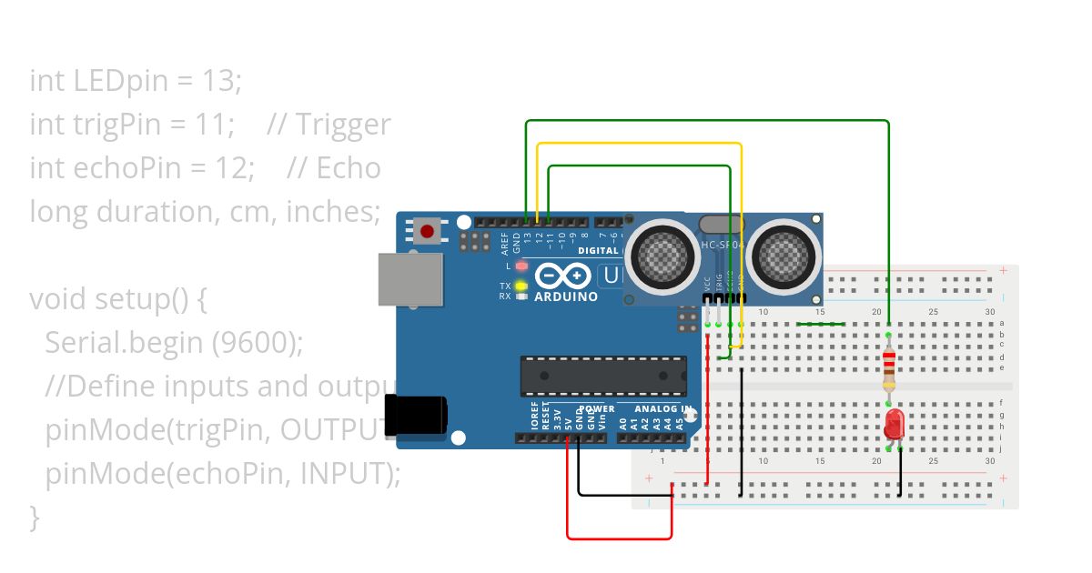 Ultrasonic LED (1.r)  Test simulation