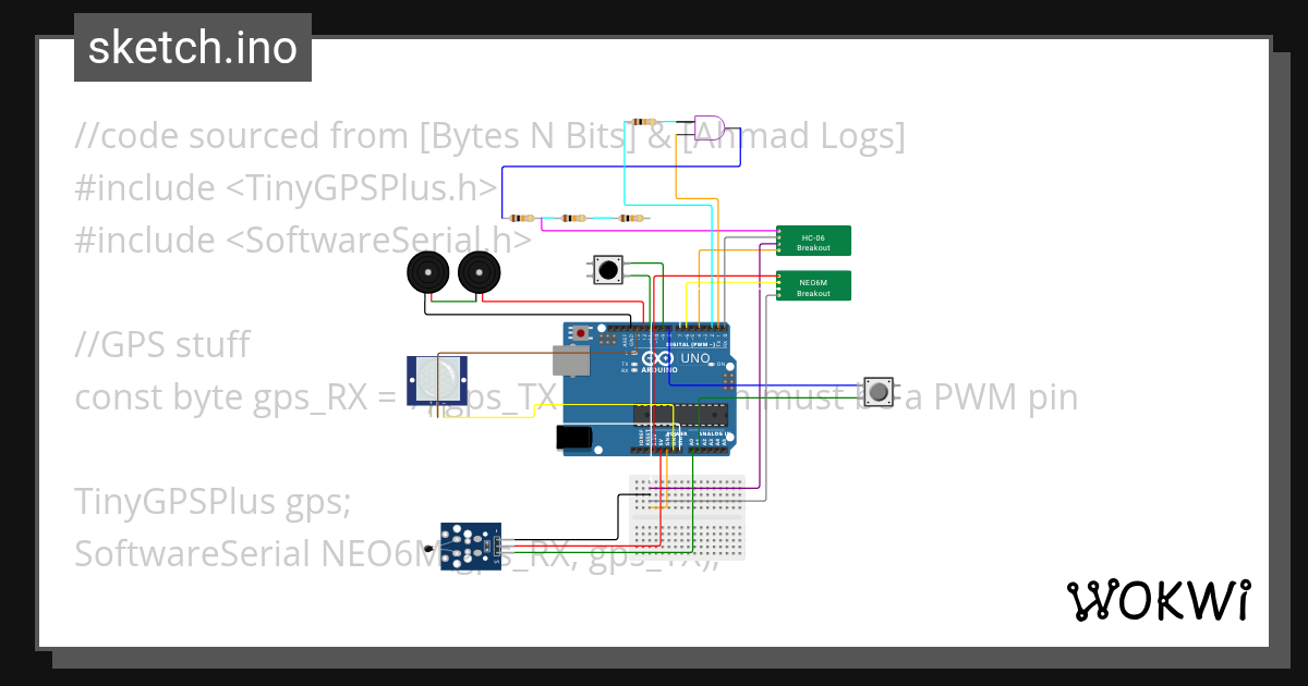 9 BG+GPS+BT - Wokwi ESP32, STM32, Arduino Simulator image.