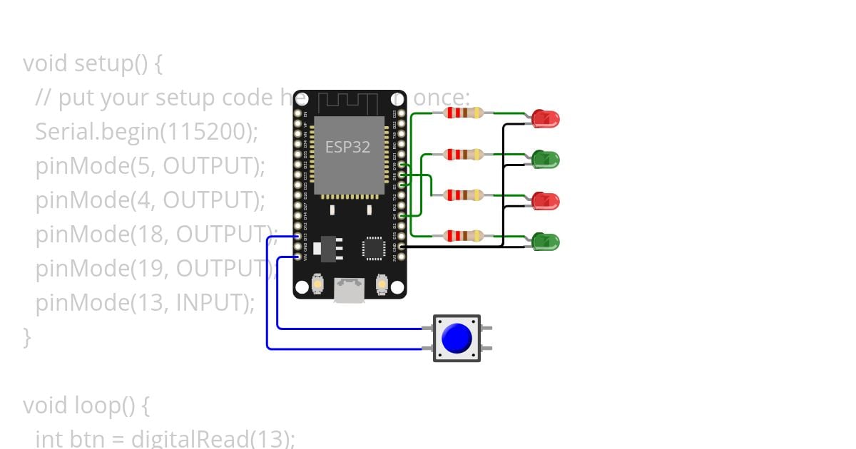 UTS Lampu LED 4 with Button By Izal Copy simulation