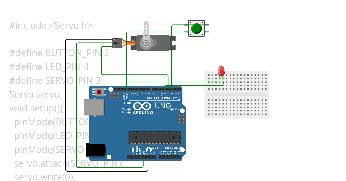 Servo motor with led simulation