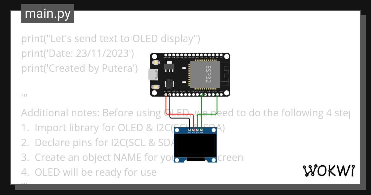 OLED Display - Wokwi ESP32, STM32, Arduino Simulator