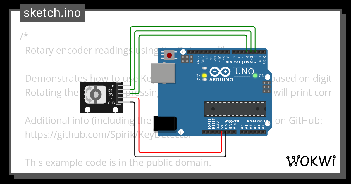 KeyDetector - Rotary Encoder Example - Wokwi ESP32, STM32, Arduino ...