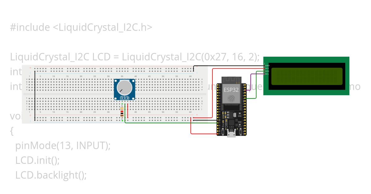 LCD y Potenciometro ESP simulation