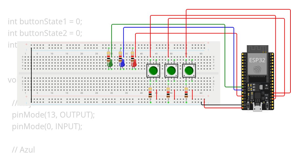 Tres Botones ESP simulation
