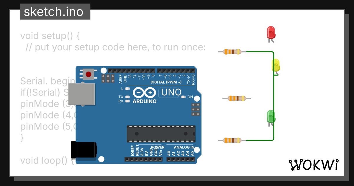 program lampu merah - Wokwi ESP32, STM32, Arduino Simulator