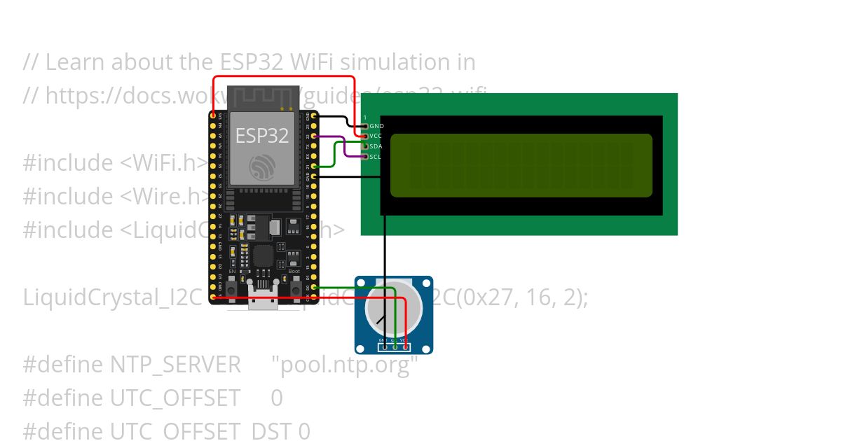 ESP32 NTP en consola simulation