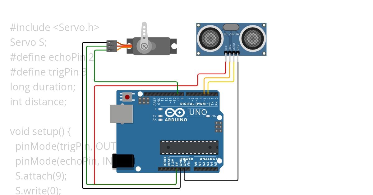 sensor + servo simulation