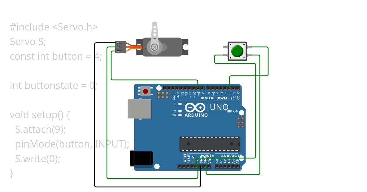 servo+push button  simulation