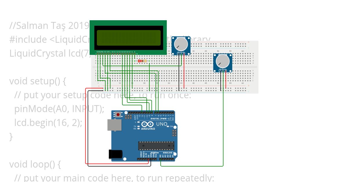 Display the Voltage on LCD simulation