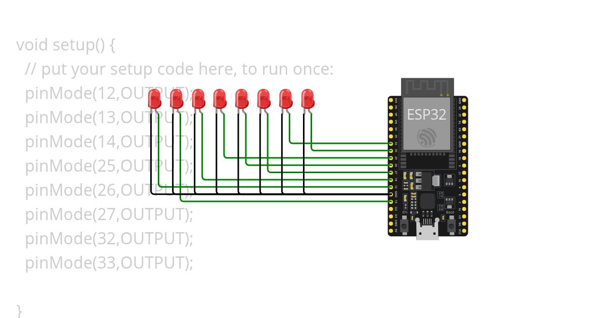 Knight Rider Circuit With ESP32 simulation