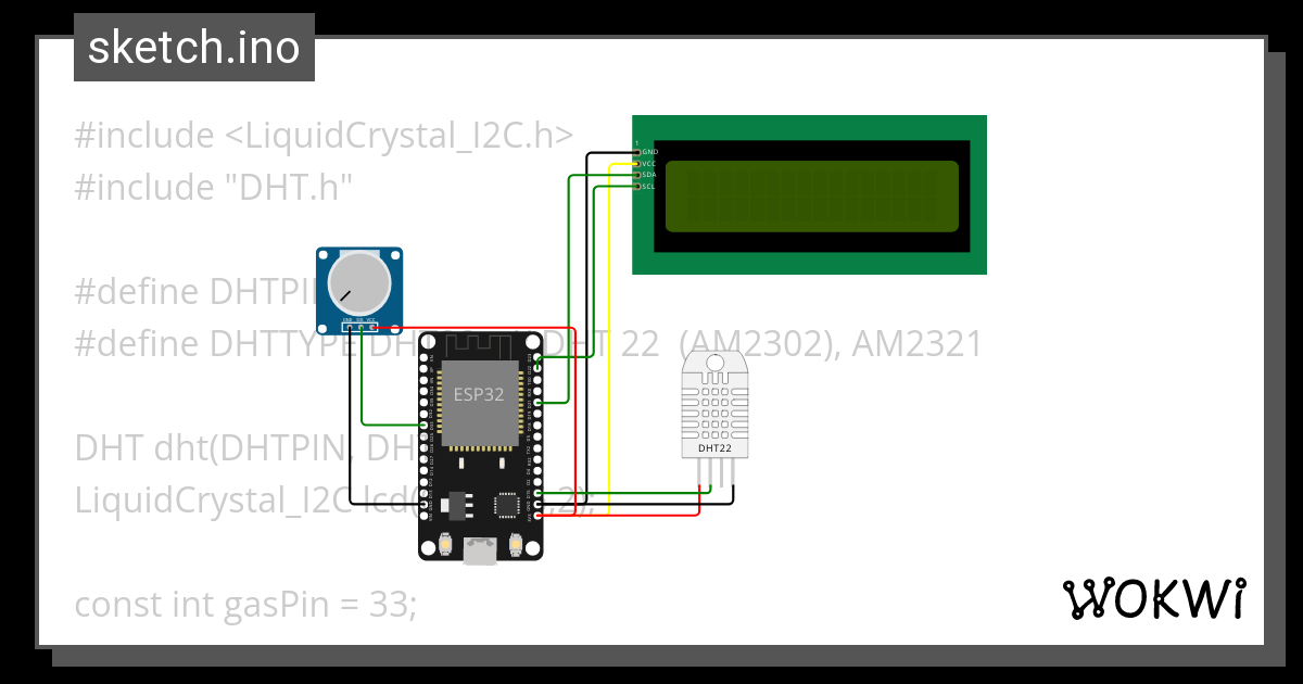 Air Quality - Wokwi ESP32, STM32, Arduino Simulator