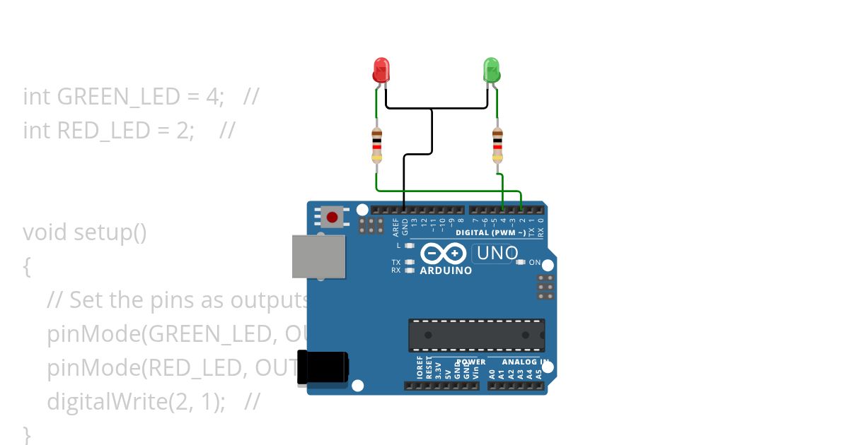 2 LED Red & Green simulation