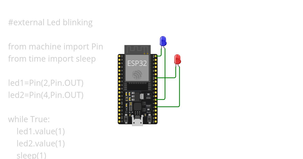 External LED blinking simulation