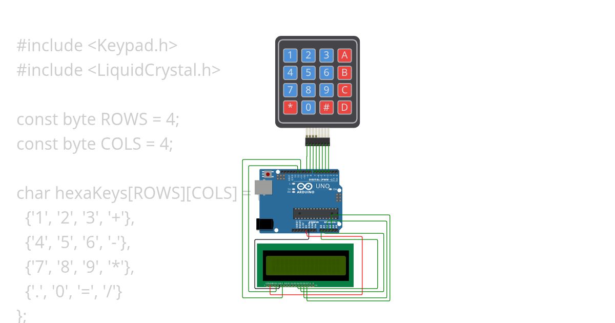 Calculator with LCD display simulation